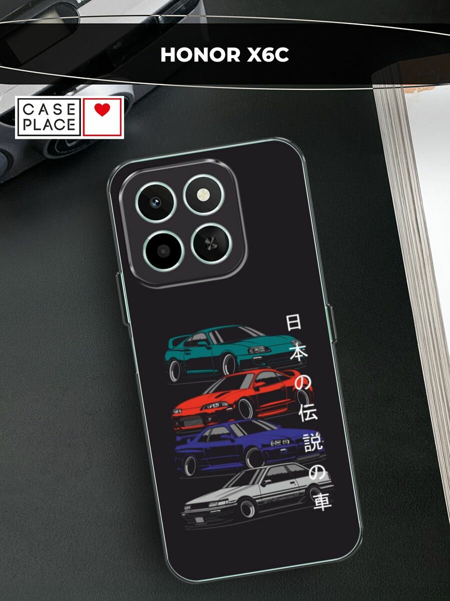 Силиконовый чехол на Honor X6c / Хонор X6c с принтом "JDM Legend cars"