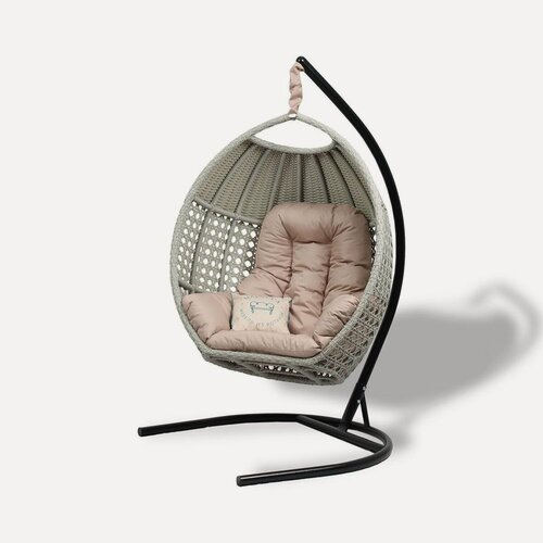 Изображение товара Подвесное кресло Malacca "Авиано", искусственнаый ротанг, с подушкой и стойкой в цвете сицилия