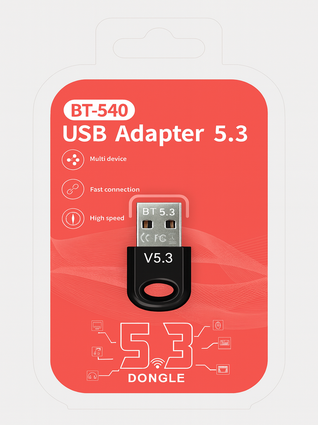 Bluetooth адаптер USB 5.3 для ПК и ноутбука