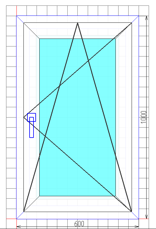 Окно ПВХ Neoprowin поворотно-откидная створка 24мм стеклопакет 58мм 60x100 см белое