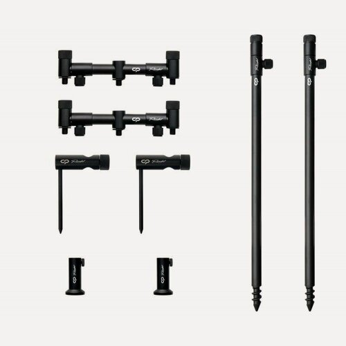 Изображение товара CARP PRO Набор стоек с буз-барами Rondel для 2-х удилищ алюминий black в сумке