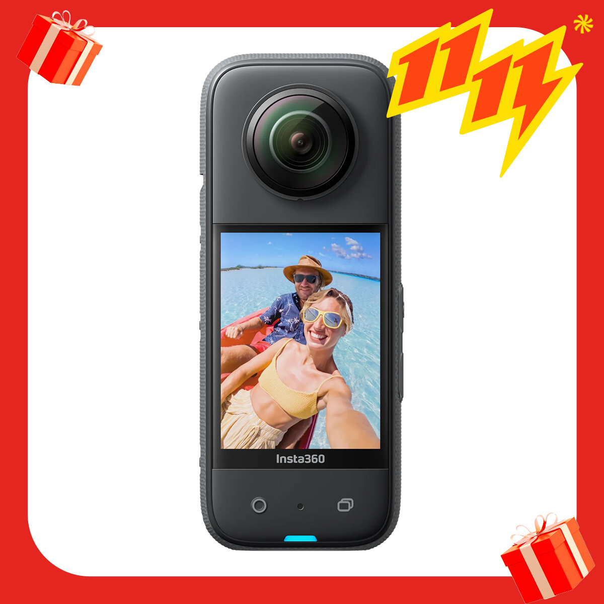 Экшн камера Insta 360 One X3 Голосовое управление, разрешение 5.7K 360 с активным HDR