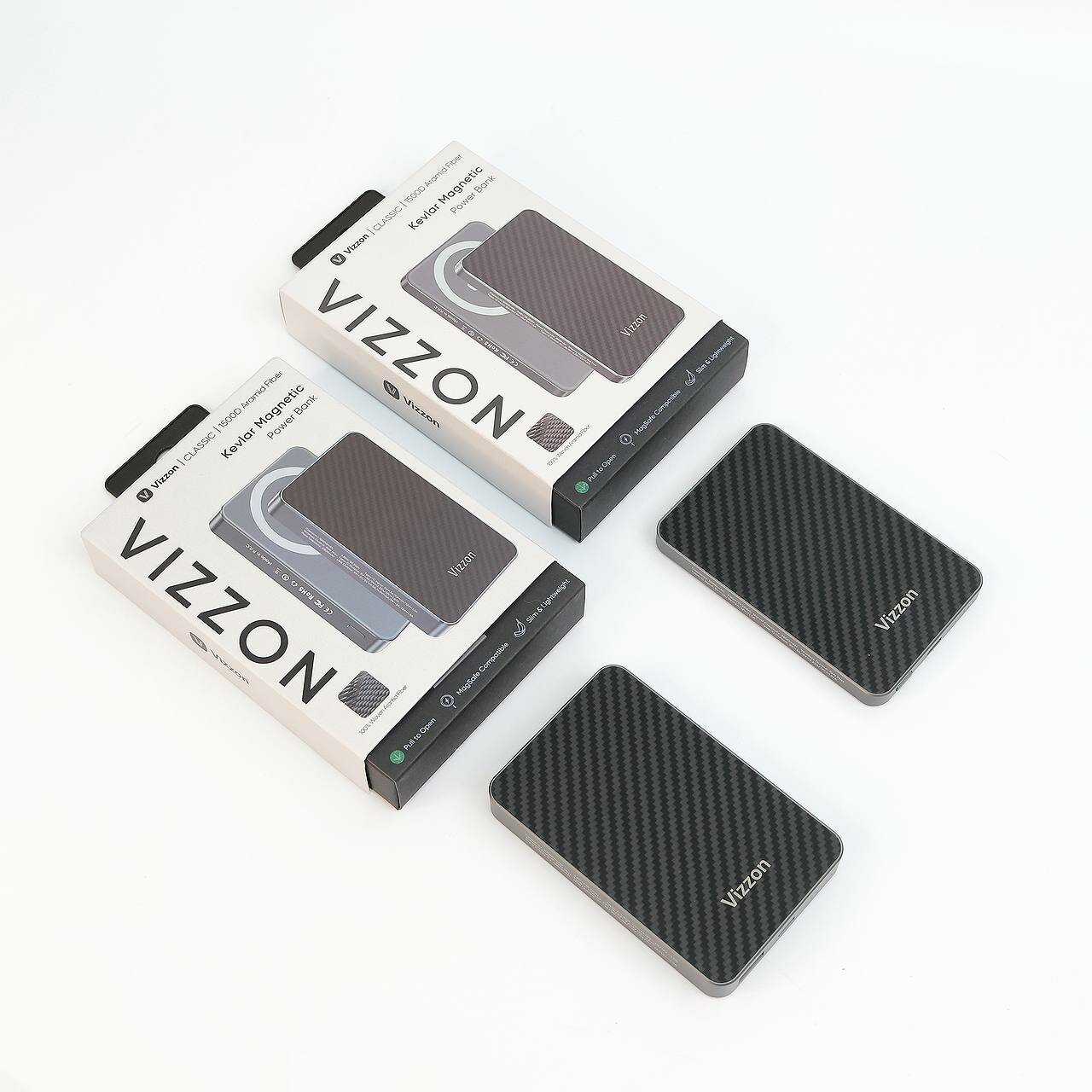 Vizzon Kevlar Magnetic Power Bank корпус из арамидного волокна кевлара 1500D