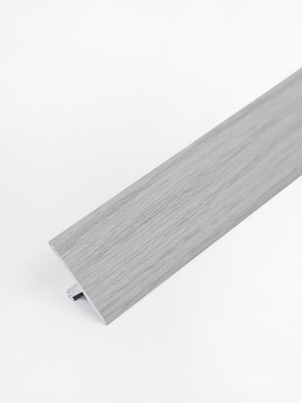 Порожек для напольного покрытия Т-образный разносторонний 23 мм длина 09 м Русский профиль алюминиевый ламинация дуб серый