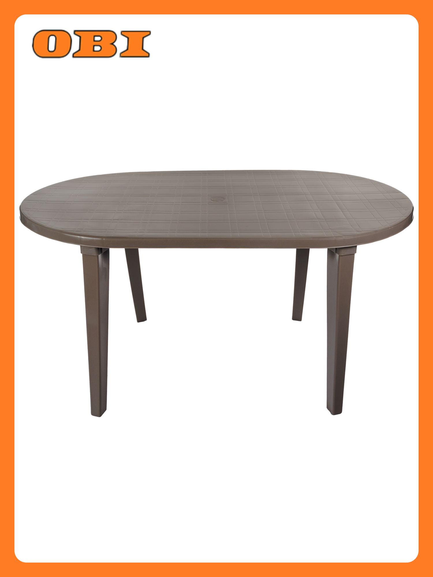 Стол садовый СПГ складной овальный пластиковый коричневый 140х80 см