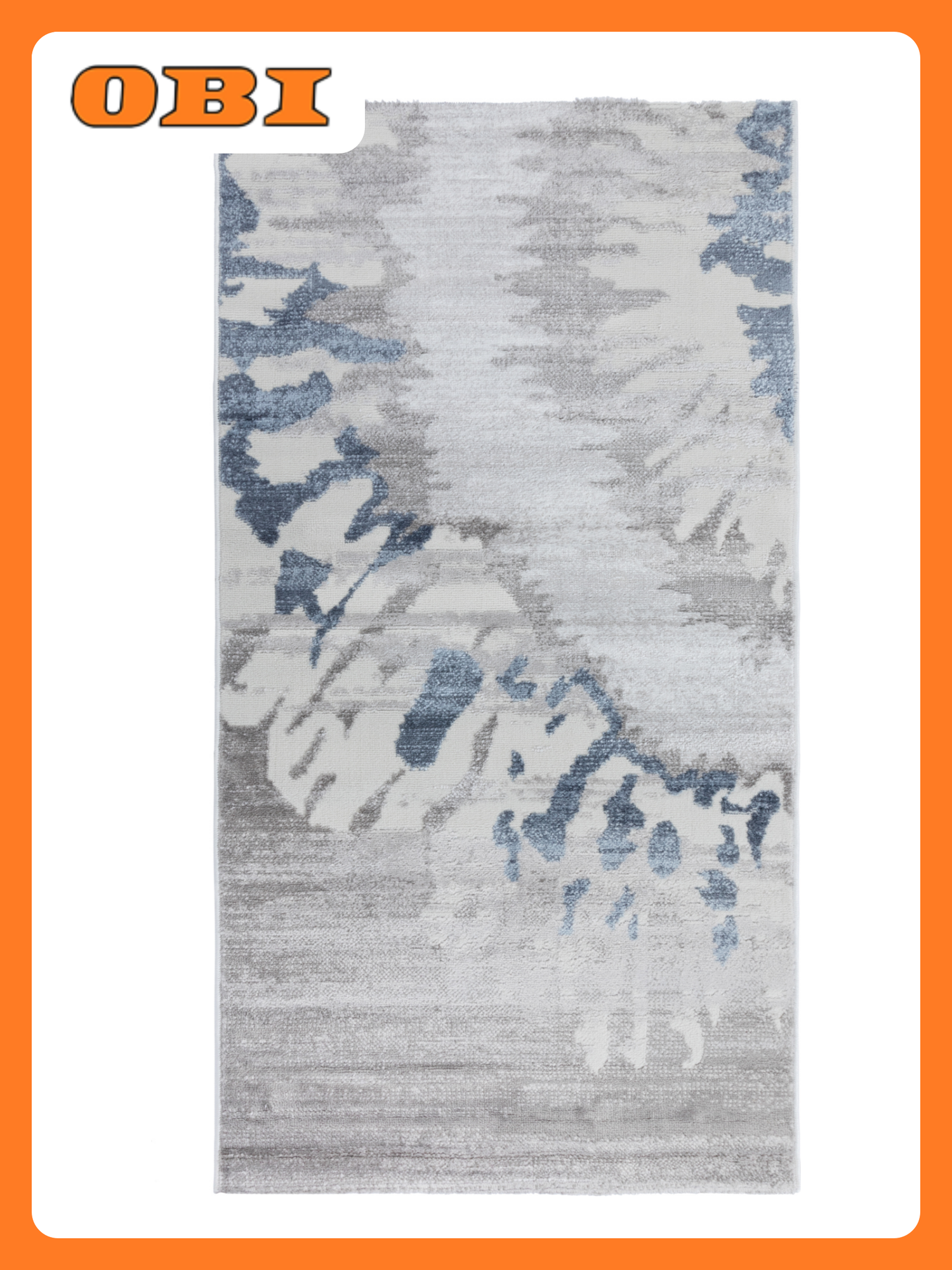 Ковер NELLY 0.8x1.5 м полиэстер полипропилен хлопок голубой/серый