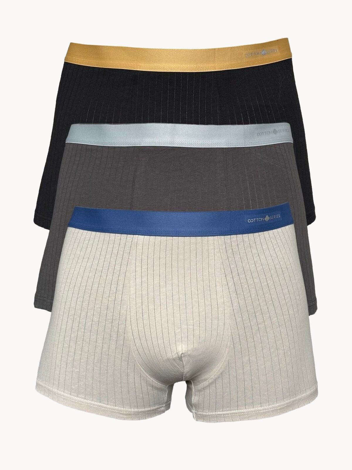 Трусы Ebro & Tsis, комплект из 3 шт., размер 2XL, бежевый, черный, серый