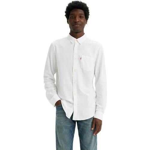 фото Рубашка levi's men sunset 1 pocket standard fit shirt, размер m, белый