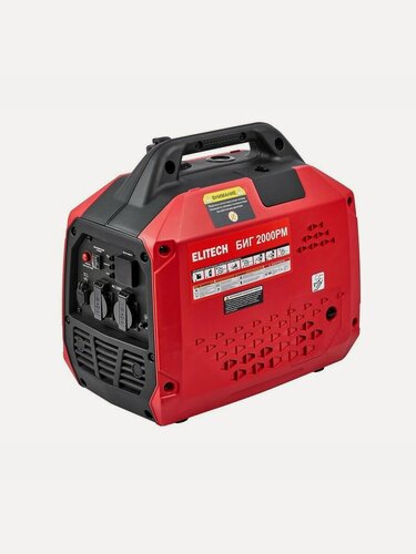 Изображение товара Генератор инверторный Elitech БИГ 2000РМ, бензиновый, 2 розетки, 1,8кВт