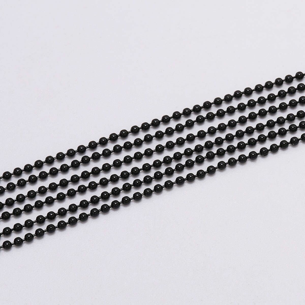 Цепь декоративная для бижутерии 5 м, цепочка для рукоделия и фурнитура для украшений железо черная шарик 1.2 мм для ожерелий и браслетов