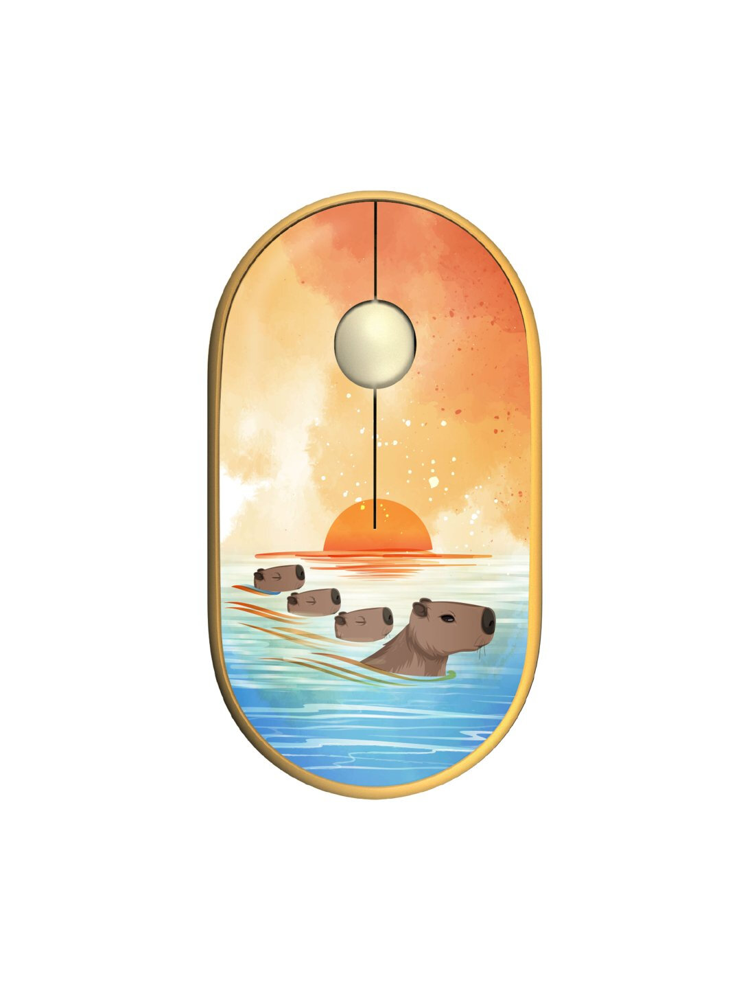 Sichqoncha 2E "MF300 Silent CAPYBARA: SUNSET", simsiz, grafit, sariq olovrang