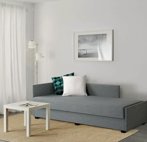 Изображение товара Диван-кровать икеа Нэрснес, тахта, размер 80x200 см, цвет серый