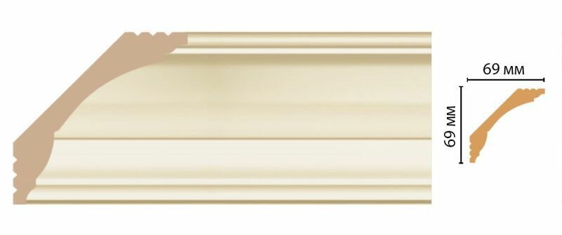 Плинтус Потолочный для Ремонта Decomaster D100-61ДМ В69хШ69хД2400 мм / Декомастер