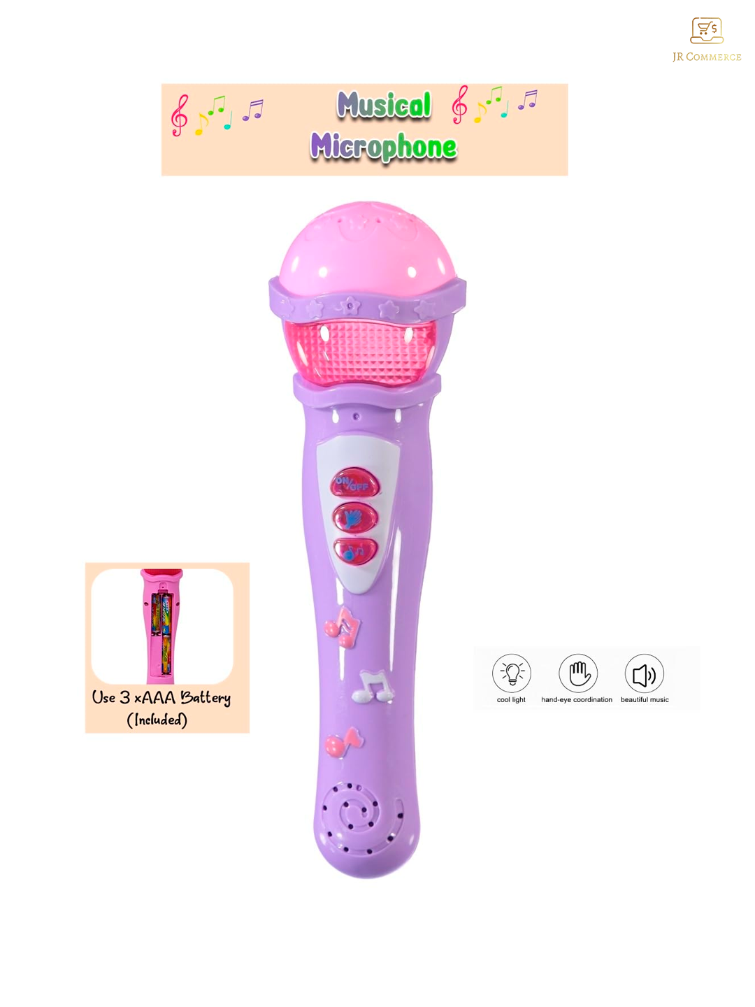 Игрушечный микрофон для музыкального пения Toyshine, оснащенный светом и звуком