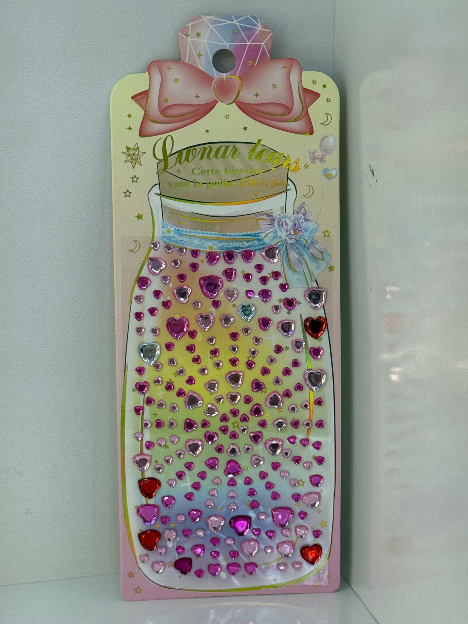 Наклейки-стразы "Сердечки", самоклеящиеся, для рукоделия и украшений