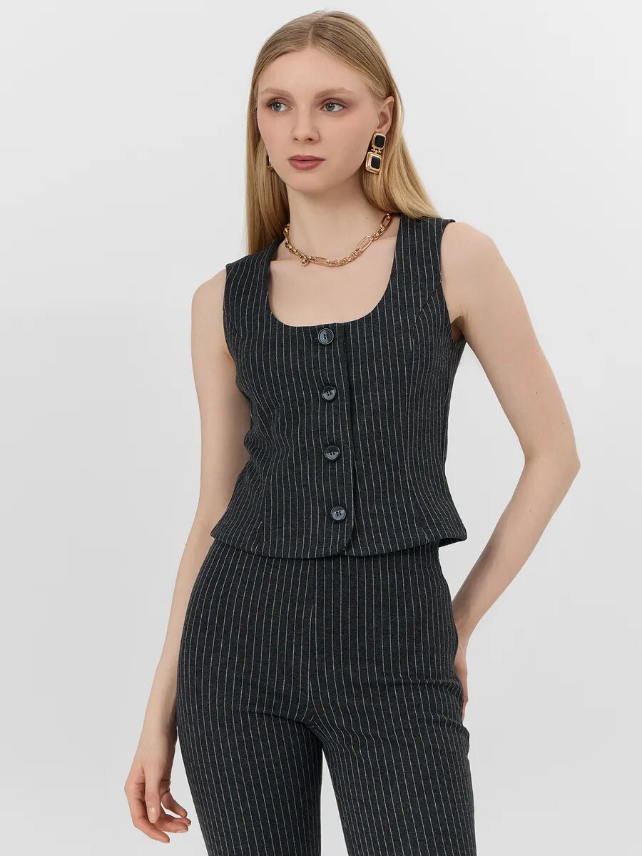 Жилет MARK FORMELLE классический, размер 42, коричневый