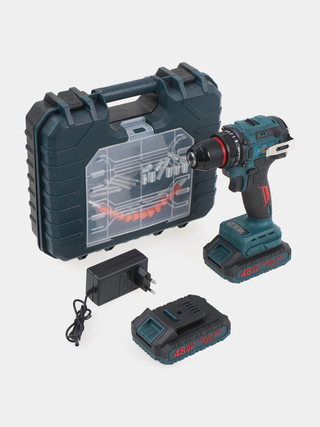 Шуруповёрт MAGNAT, аккумуляторный, 2 батареи, быстрозажимной патрон, кейс