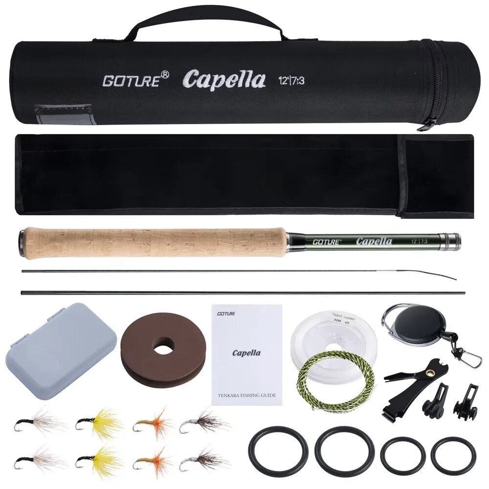 Goture Capella 12ft 3# Tenkara удилище Set5