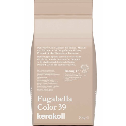 фото Затирка kerakoll fugabella color, 39 (пыльная роза) 3 кг.
