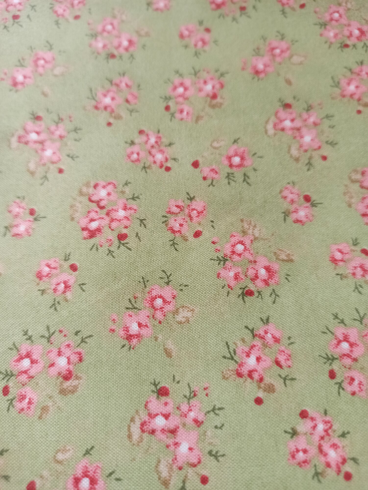 Ткань с принтом 1234-6 "букетик", 50*70см (100% п/э), цв. зеленый