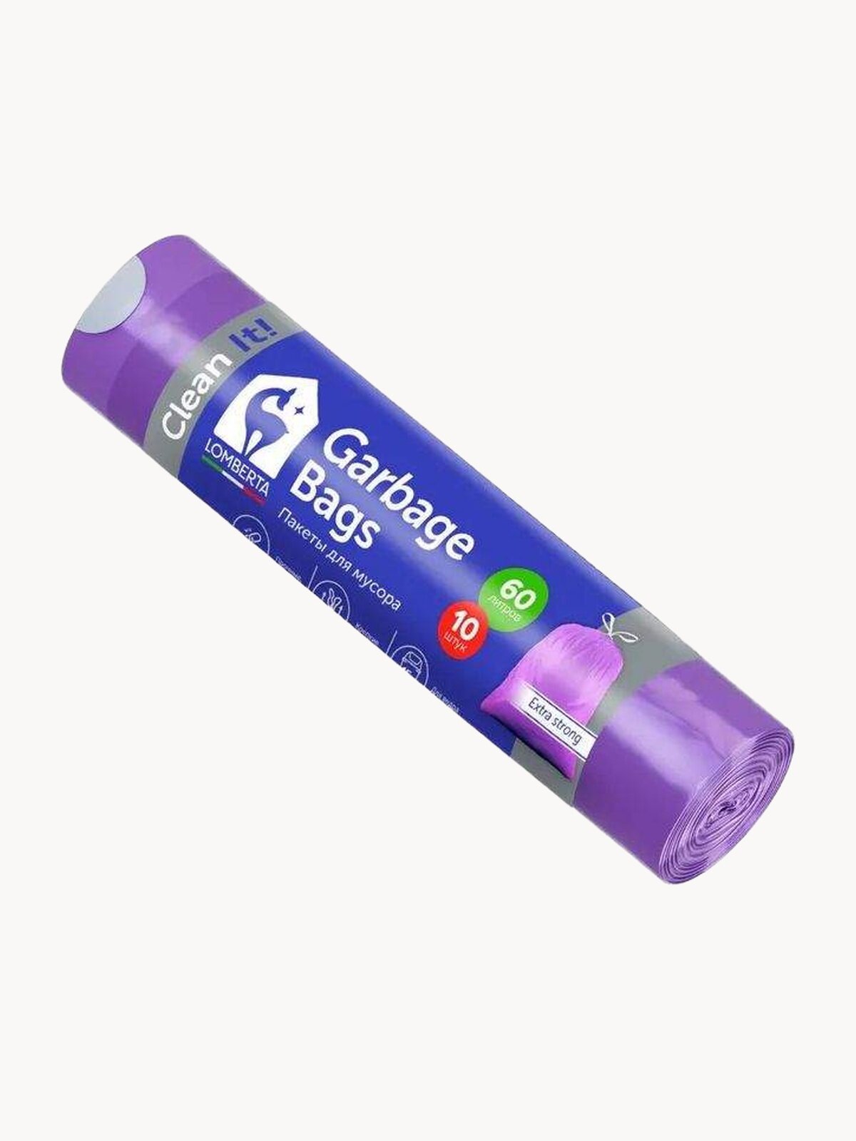 Мешки для мусора Lomberta, 35 литров, 30 шт, с завязками, полиэтиленовые, плотные, в рулоне