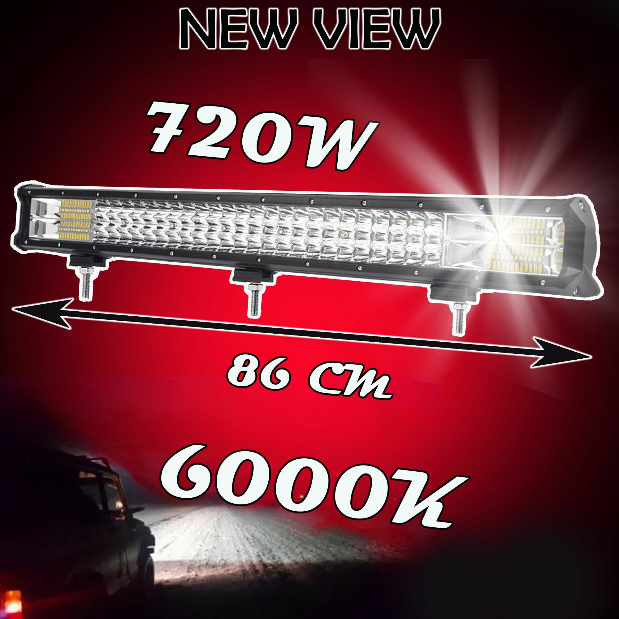 Светодиодная балка/люстра 86 см. 720 Вт/10 - 50 V. Габариты: 860*77*68мм. NEW VIEW