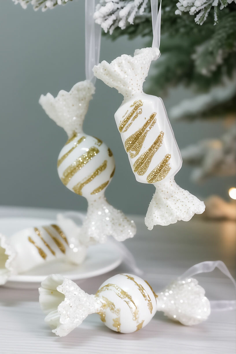 Набор ёлочных игрушек снежная карамель, акрил, 11 см, 4 шт, Winter Deco 1000462