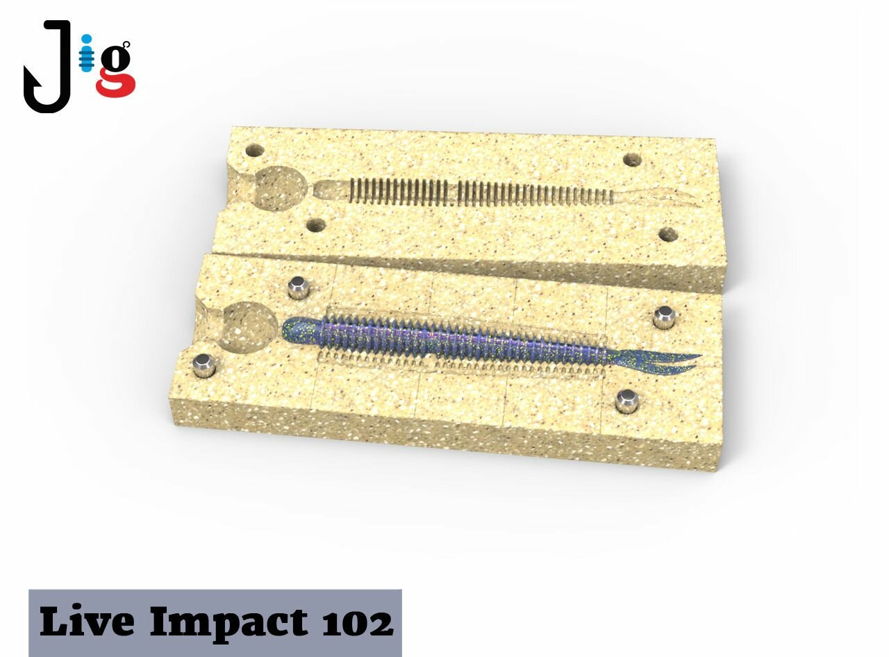 Форма для литья силиконовых приманок Live Impact 4" 102 мм
