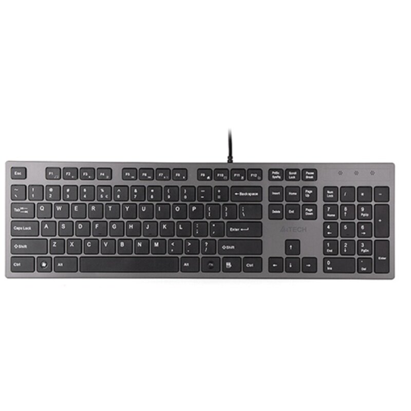 Клавиатура A4Tech Slim, A4, черно-серая, USB (KV-300H)