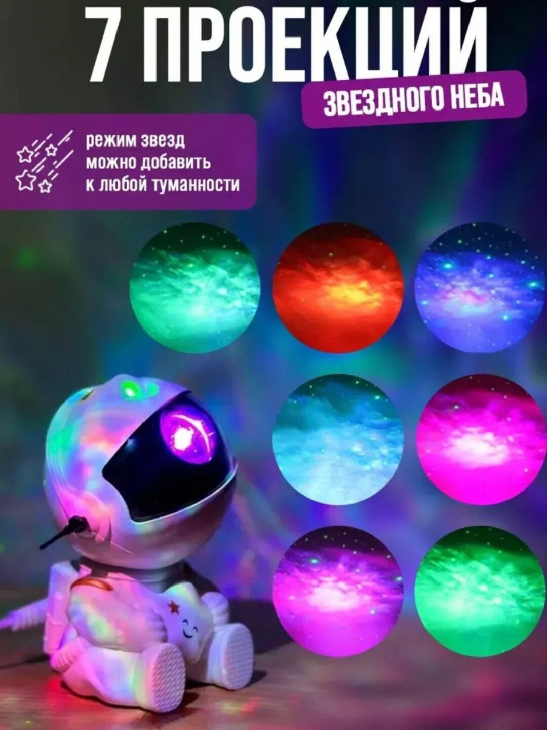 Ночник «Космонавт» — проектор звёздного неба с пультом управления