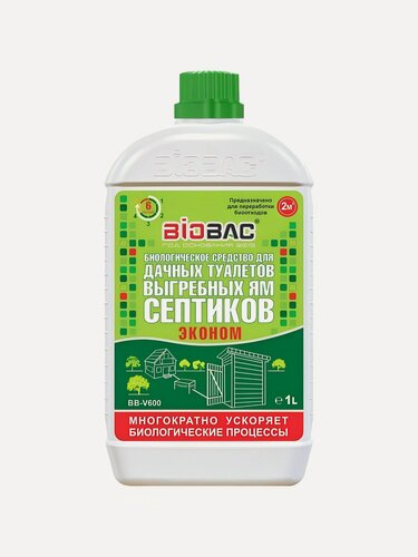Изображение товара Биосостав для дачных туалетов и септиков Биобак 1 л BB-V600 — эффективное средство для переработки отходов