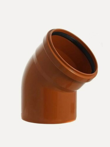 Изображение товара Уголок канализационный РосТурПласт 160 мм 45 градусов для наружной канализации рыжий