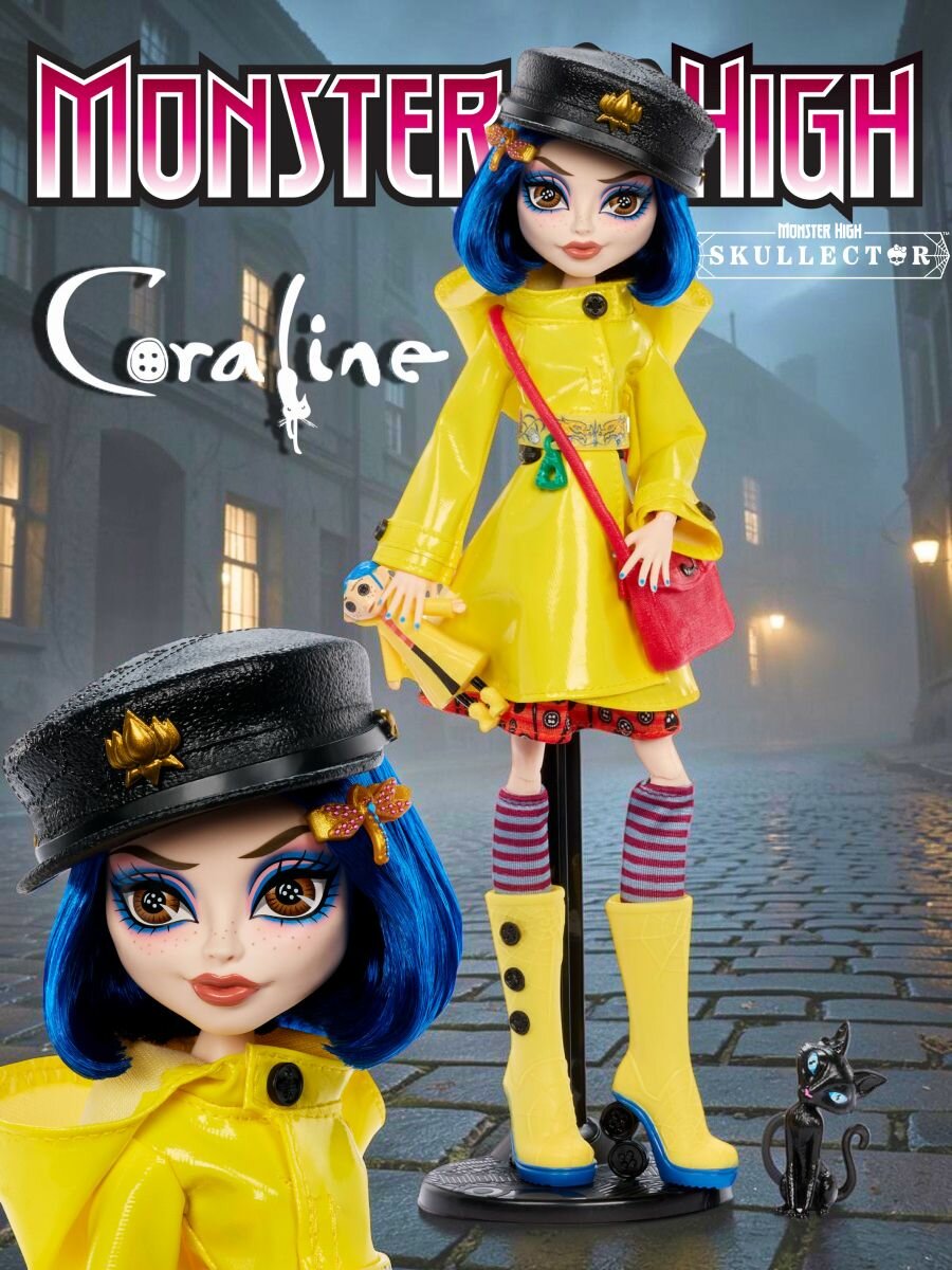 Шарнирная кукла Monster High Skullector JHK65 Тим Бертон - Коралина в Стране Кошмаров Mattel