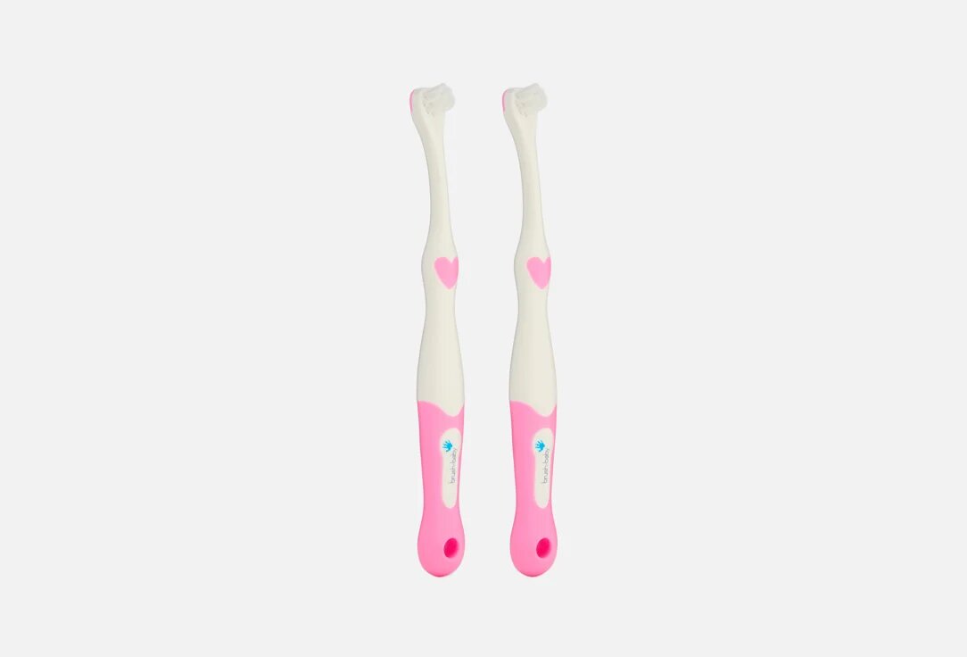 Brush-Baby FirstBrush Набор мягких зубных щеток 0-18 мес 2 шт Розовый