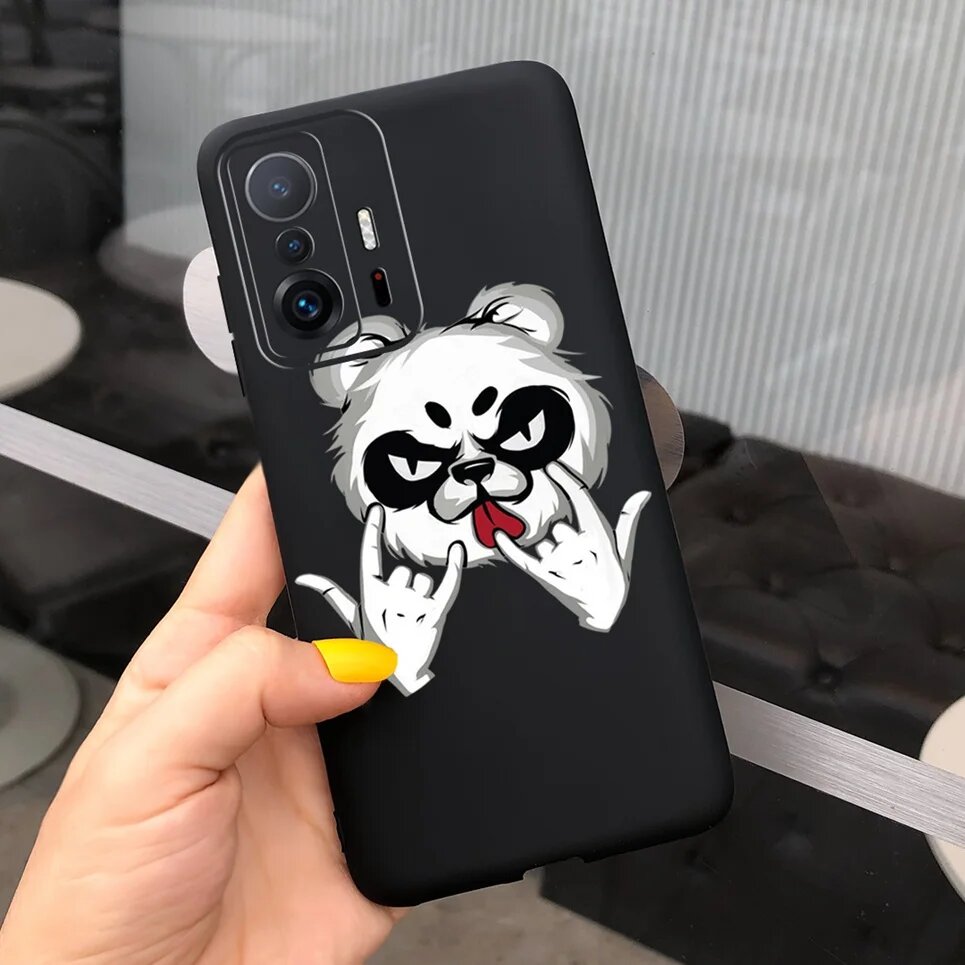 Черный чехол для Xiaomi 11T 5G с пандой