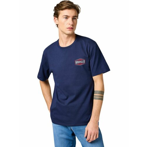 фото Футболка wrangler men graphic tee, размер 4xl, синий