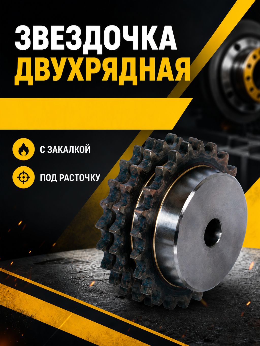 Звездочка приводная PB 10B-1A-20 H без ступицы, под расточку, c закаленным зубом MTD