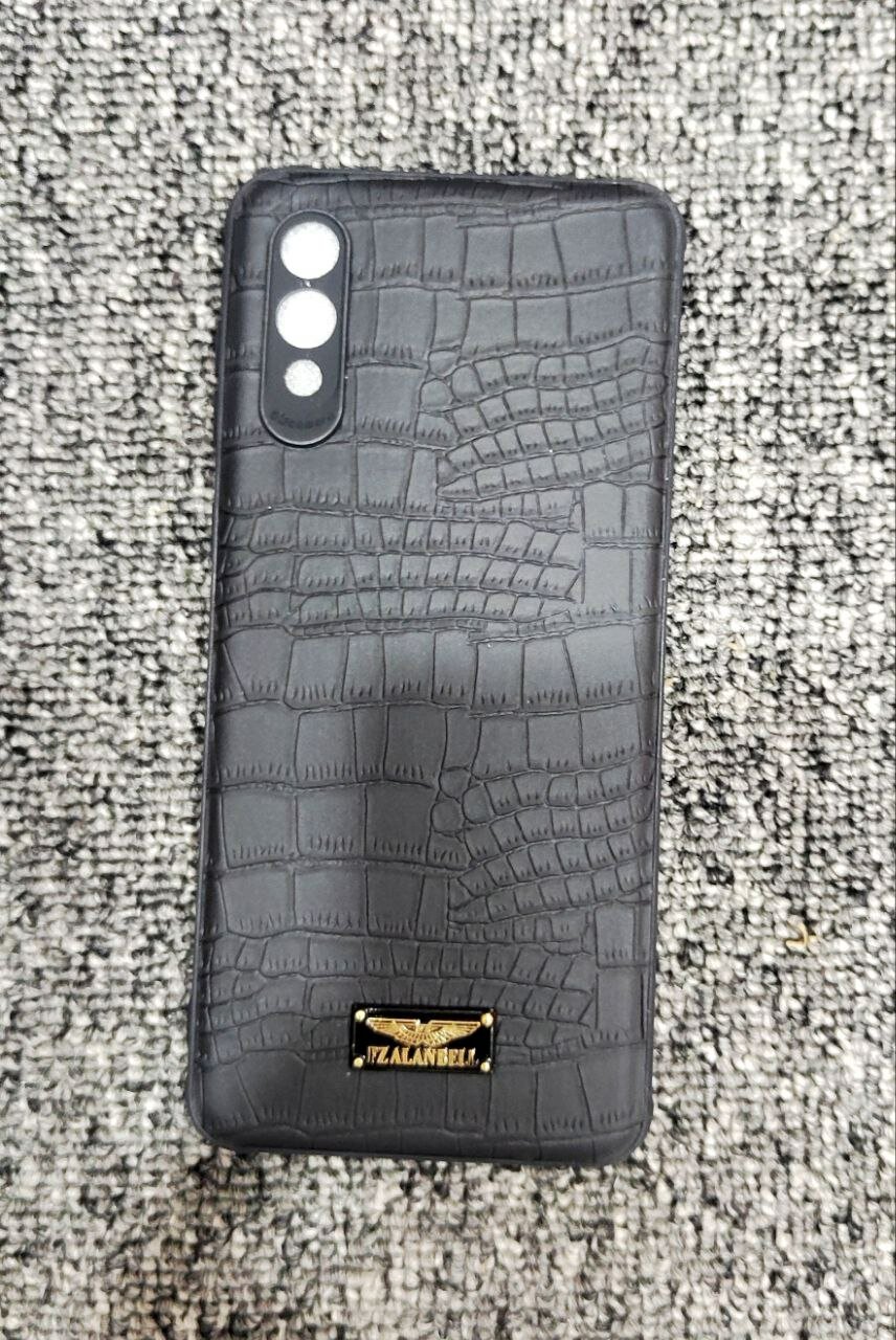 Защитный чехол для смартфона Samsung A02 стилизованный под кожу пластиковый