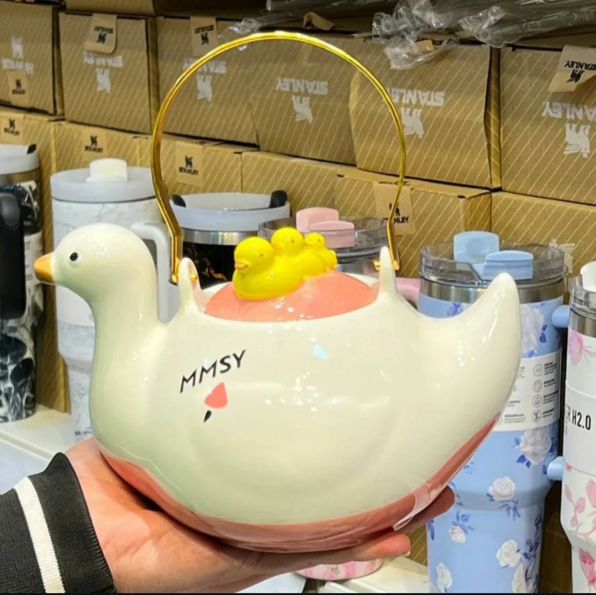 Керамический чайный набор “MMSY Duck” с чайником и 4 кружками