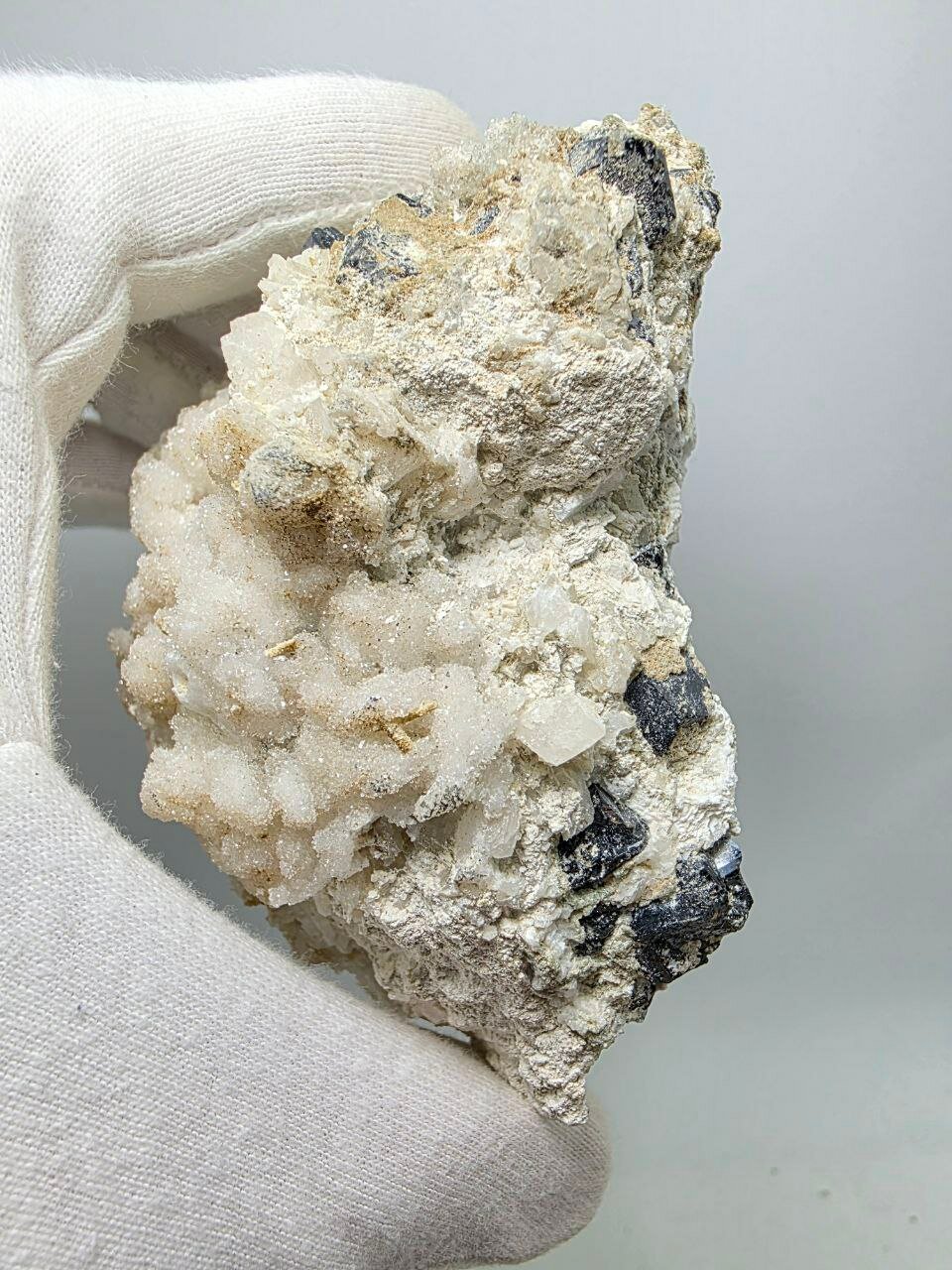 Друза кварца со сфалеритом 102 мм, 407 г. — фото 1