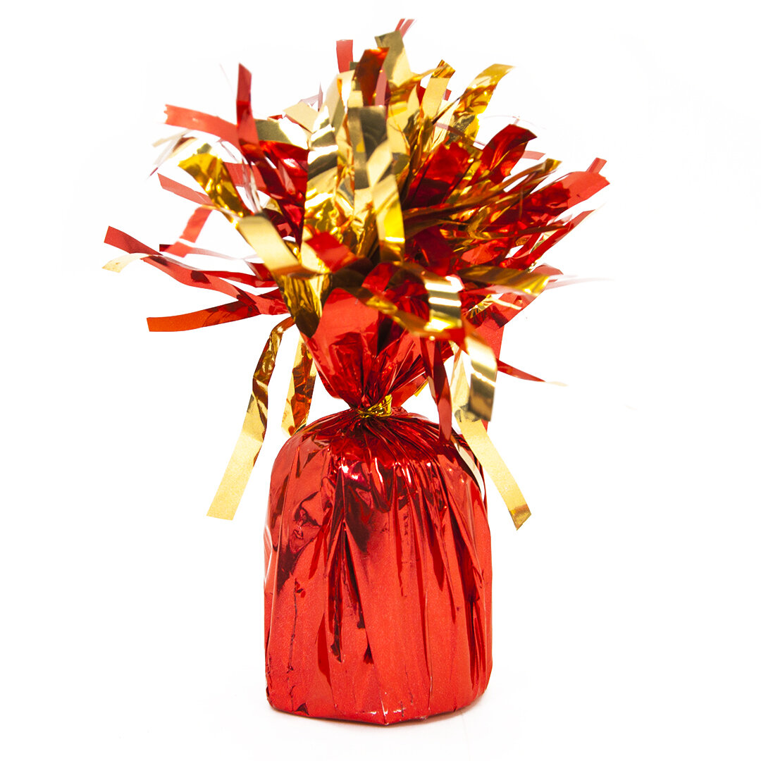 Грузик для воздушных шаров Дон Баллон Конус, красный с золотом металлик, 12 шт