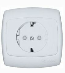 Розетка скрытая с заземлением 250В 16А со шторками белая (упак 12шт) RS16-121-BI рондо Schneider Electric