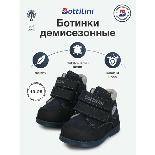 фото Ботинки bottilini, размер 25, черно-синий