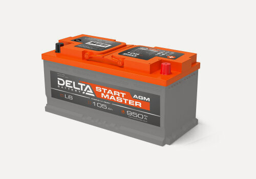 Изображение товара Автомобильный аккумулятор Delta Battery DELTA START MASTER 105 Ah AGM