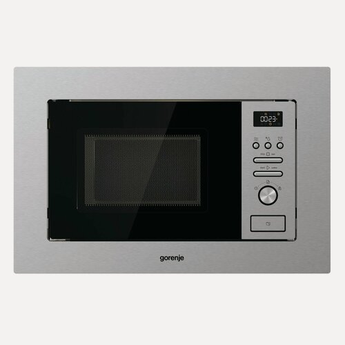 Изображение товара Встраиваемая микроволновая печь с грилем Gorenje BM201AG1X, 20 л, гриль, размораживание по весу, нержавеющая сталь