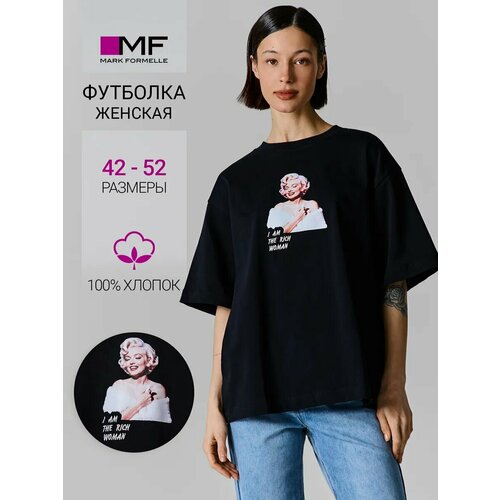 фото Футболка mark formelle для женщин, размер 164/170-100-106, черный