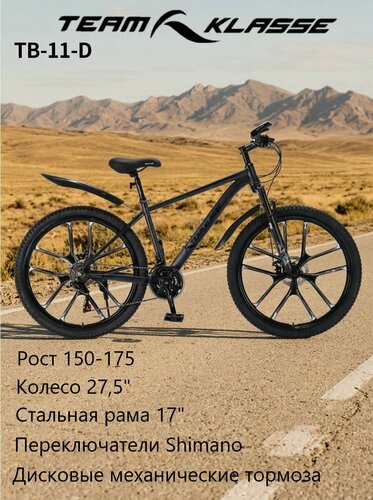Изображение товара Велосипед Team Klasse TB-11-D, горный, 21 скорость, 17 дюймов