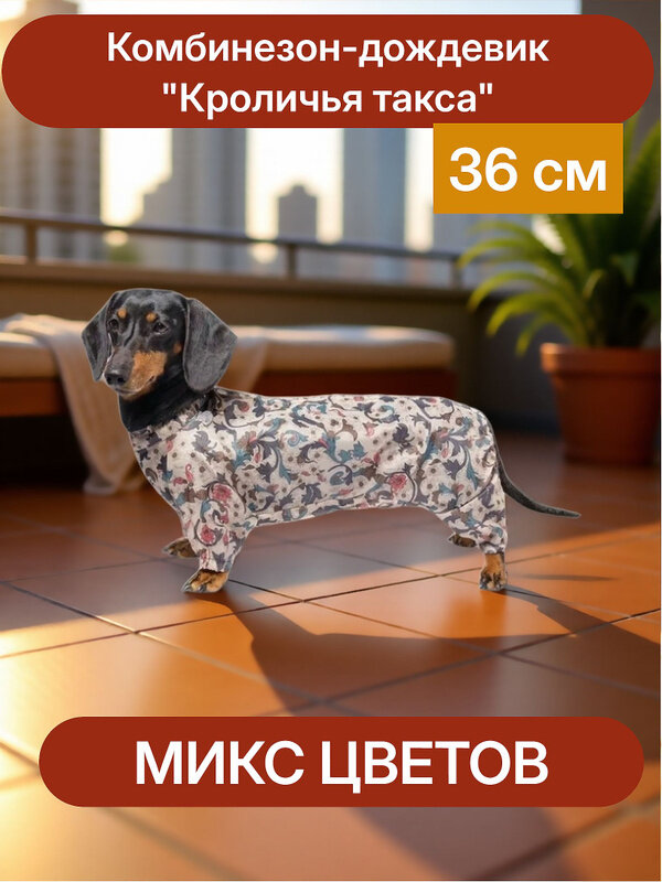 Комбинезон-дождевик Gamma "Кроличья такса", 36см, микс цветов