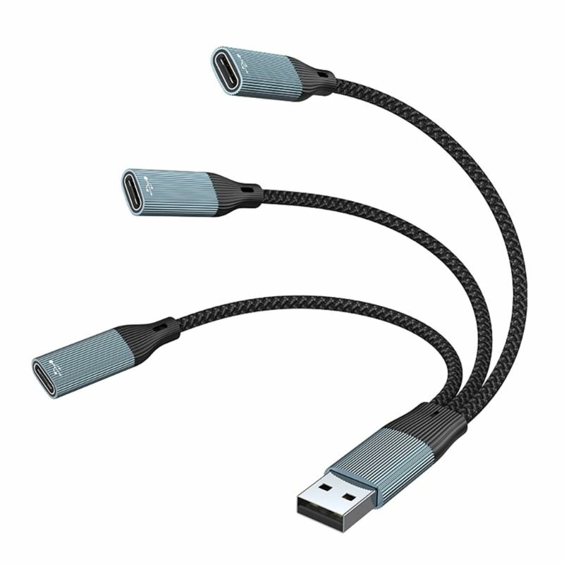(1 шт.) Разветвитель USB (male) на 3 порта Type-C (female)