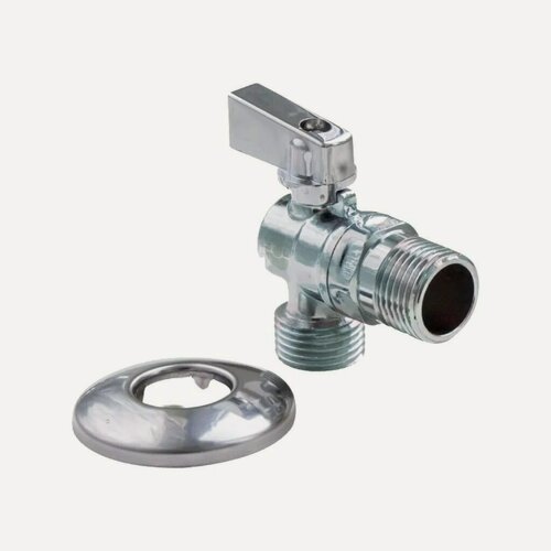 Изображение товара Угловой кран для бытовых приборов Valfex 1/2' ш-ш, серебристый, артикул VF.392. N.04
